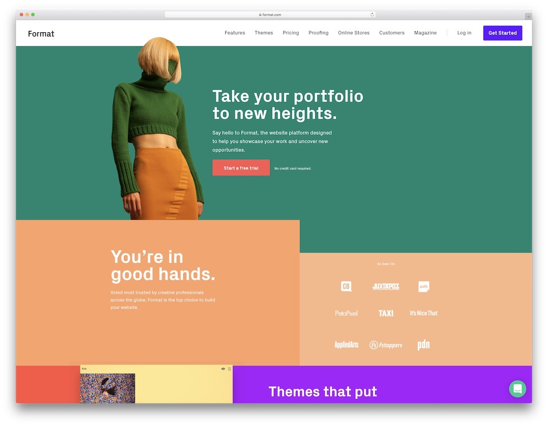 formato mejor creador de sitios web para artistas