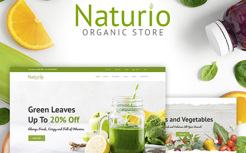 Naturio 食品商店模板 WooCommerce 主题