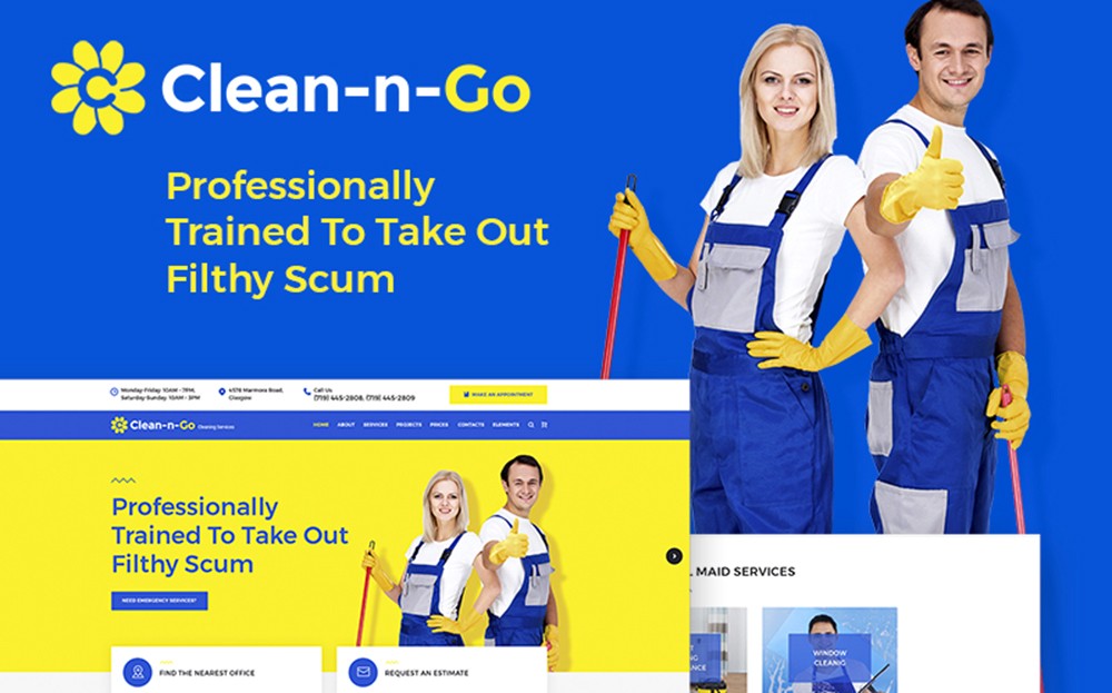 Clean-n-Go - 清洁服务 WordPress 主题