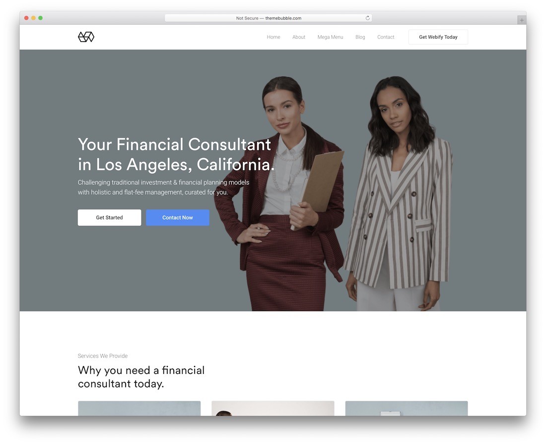 tema webify wordpress con control deslizante