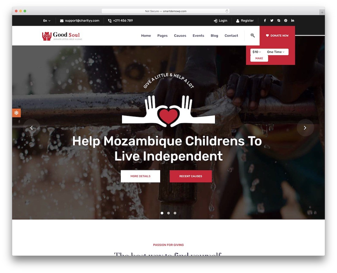 Goodsoul strângerea de fonduri tema wordpress