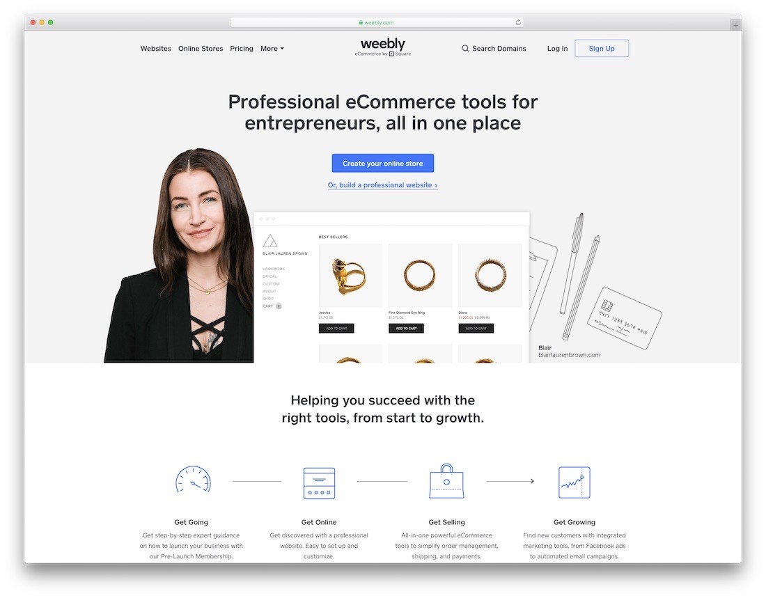 constructeur de site Web débutant weebly