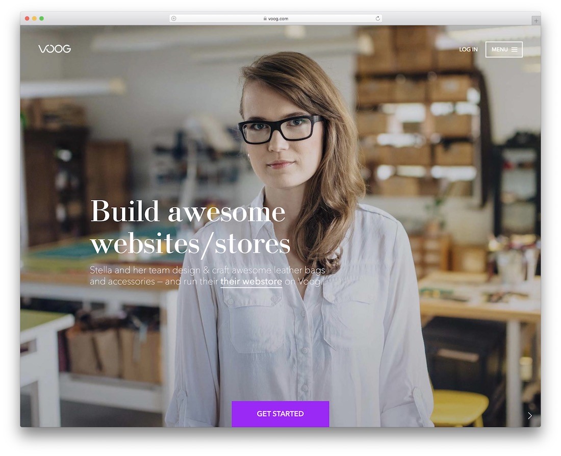 construtor de sites voog para designers