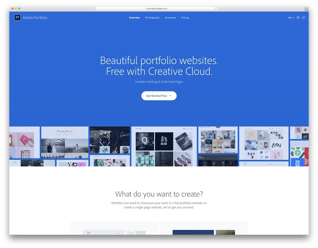 construtor de sites de portfólio adobe para designers