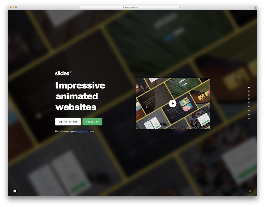 construtor de sites de slides para designers