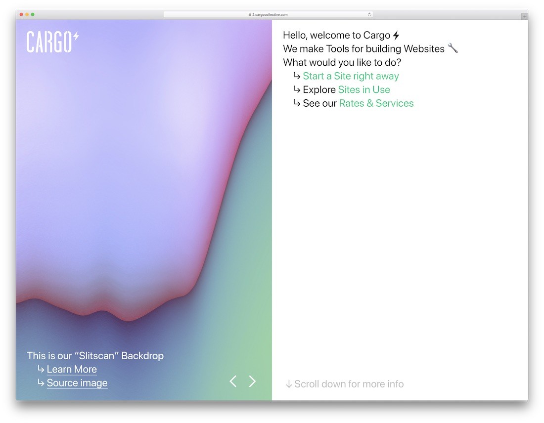 construtor de sites de carga para designers
