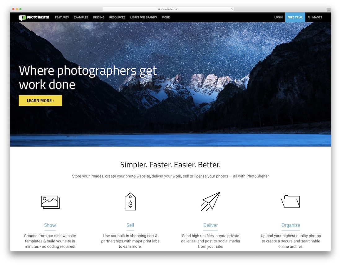 photoshelter cel mai bun constructor de site-uri web pentru fotografi