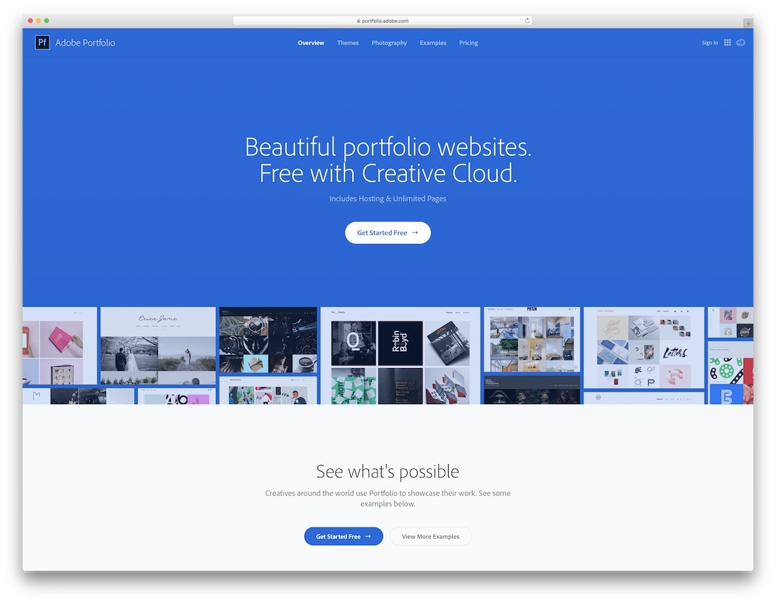 portofoliu Adobe cel mai bun constructor de site-uri web pentru fotografi