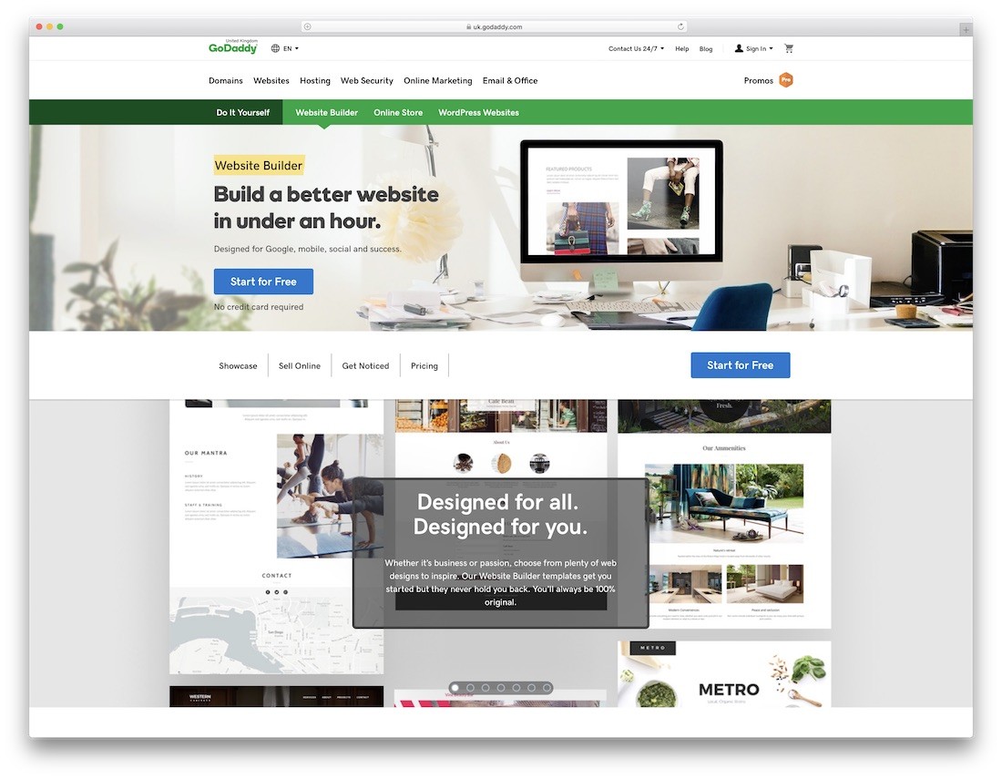 Godaddy, constructor și găzduire de site-uri web ieftine