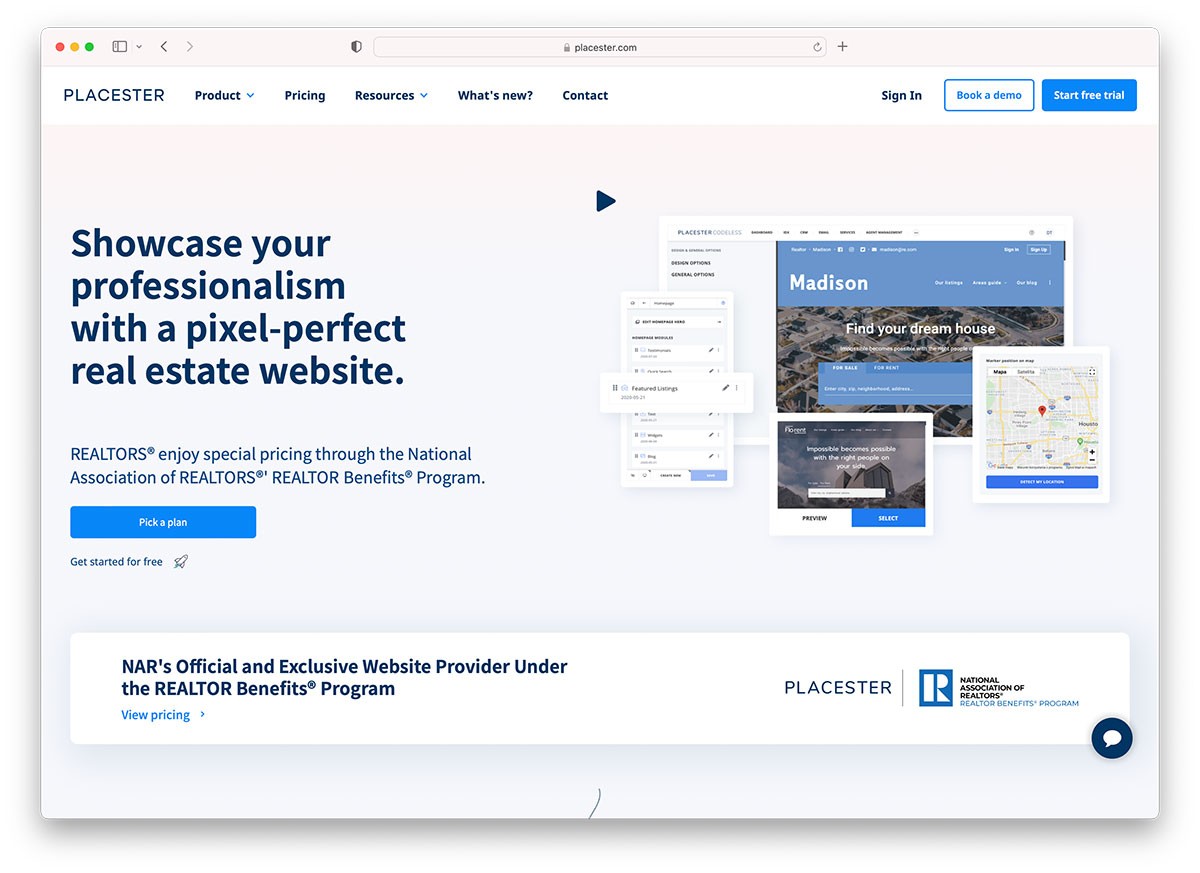 placester - costruttore di siti Web per agenti immobiliari