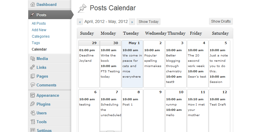 Calendário Editorial