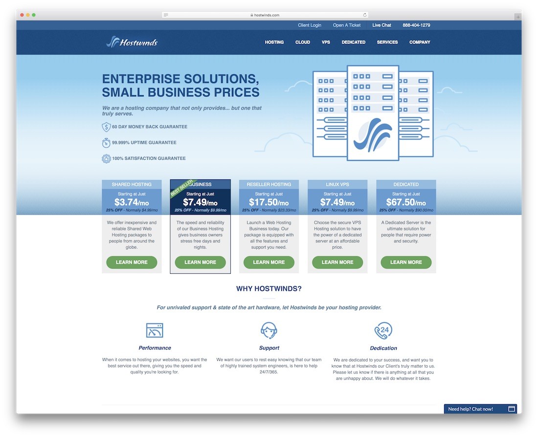 gazduire web hostwinds pentru site-ul web personal