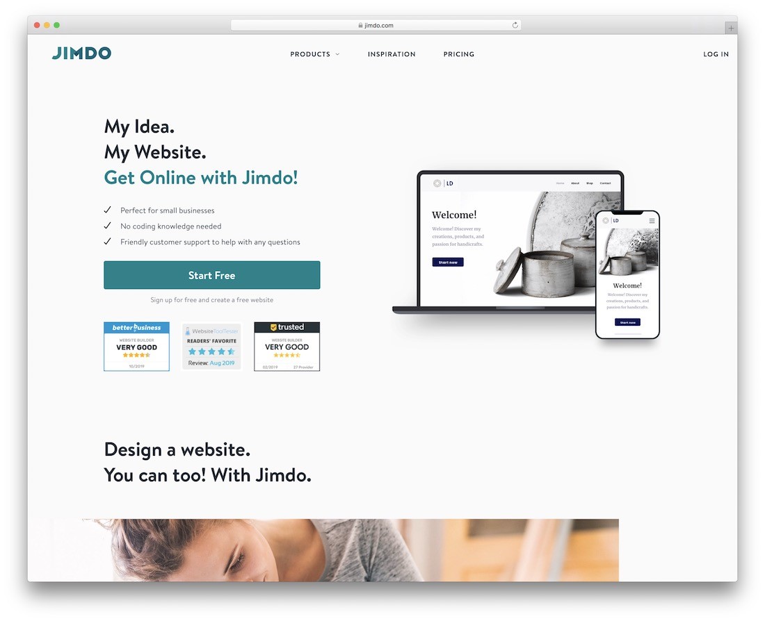 Creator de site-uri web de nuntă jimdo