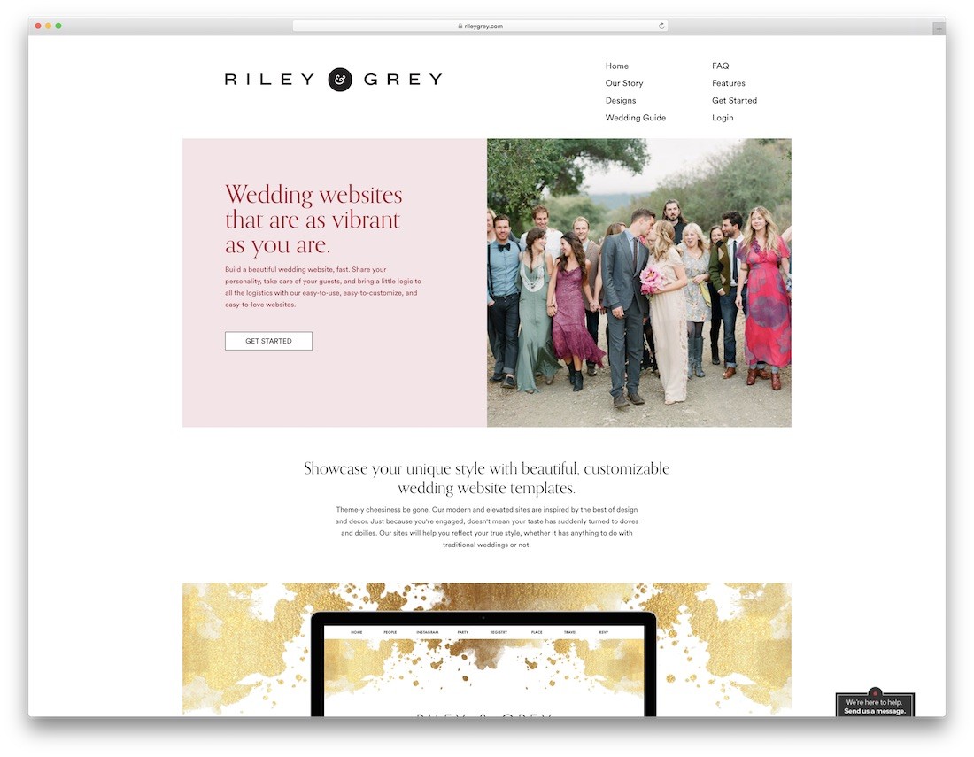 Creator de site-uri web pentru nuntă Riley și Grey