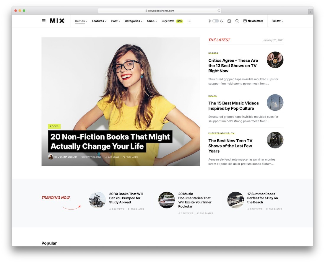 Newsblock tema virală wordpress