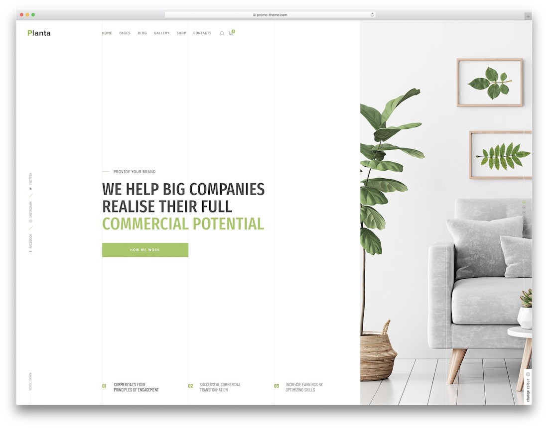 Tema de blog corporativ de afaceri planta