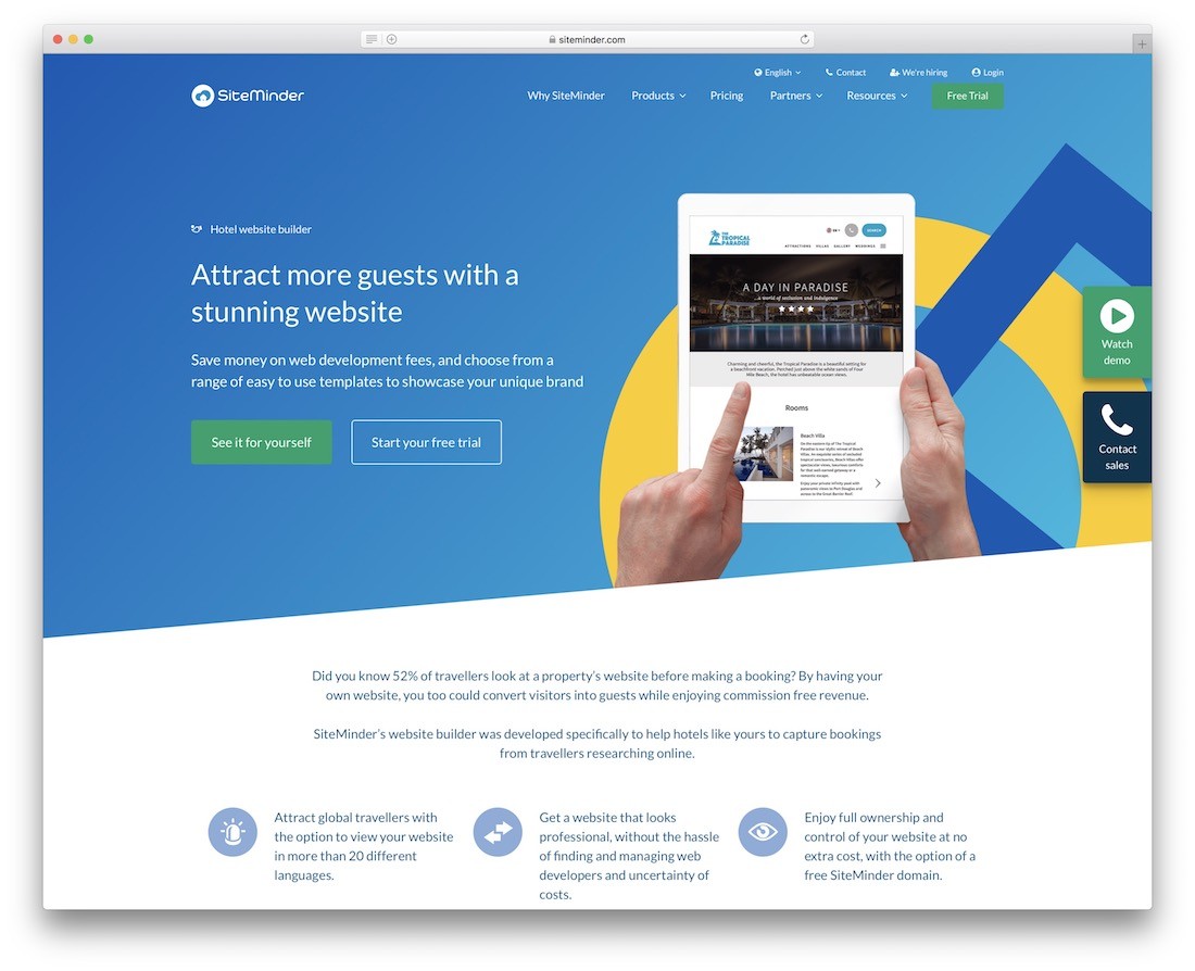 siteminder 酒店網站建設者