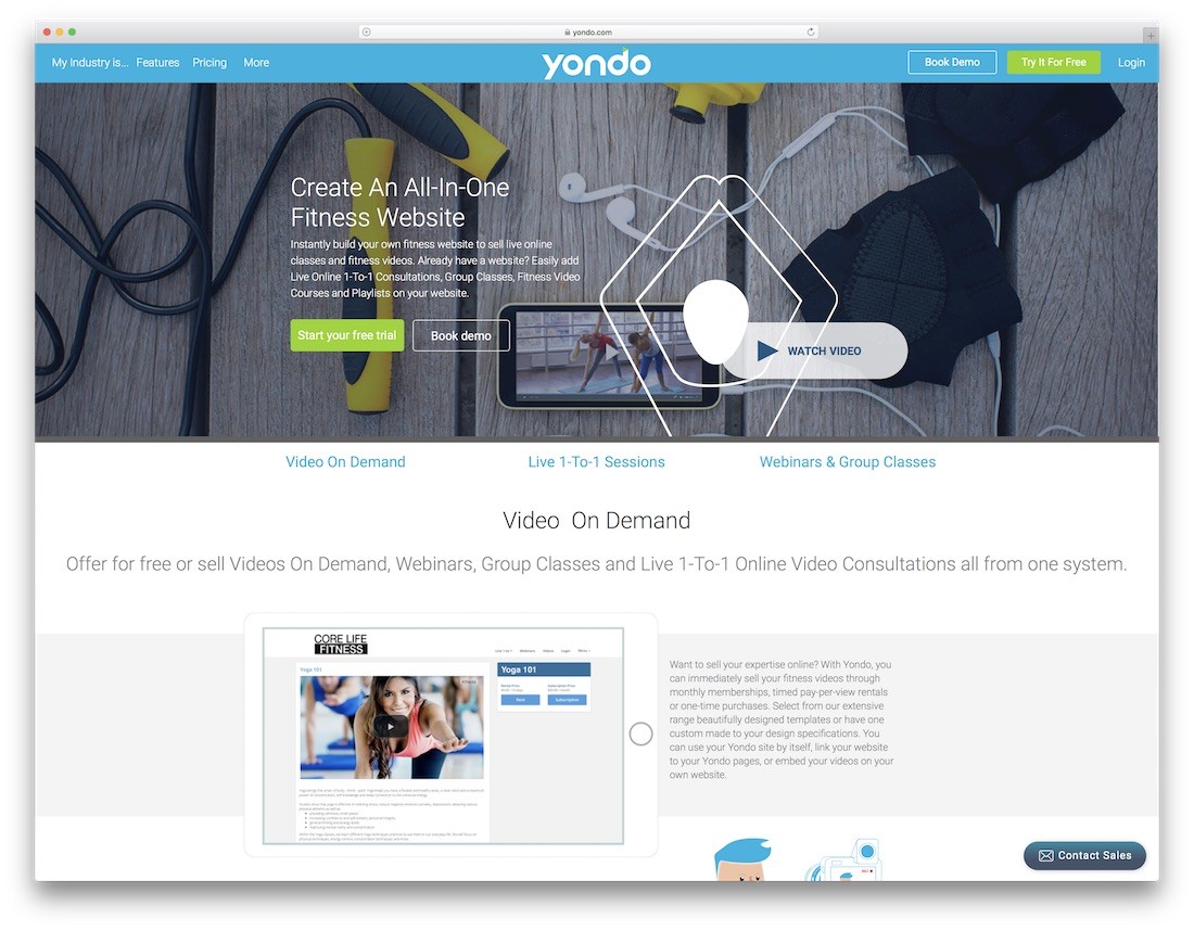 yondo 健身工作室網站建設者