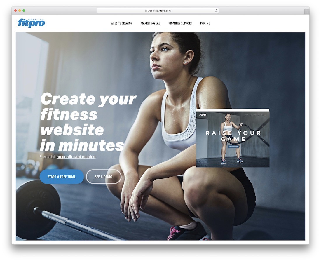 適用於健身工作室的 fitpro 網站網站建設者