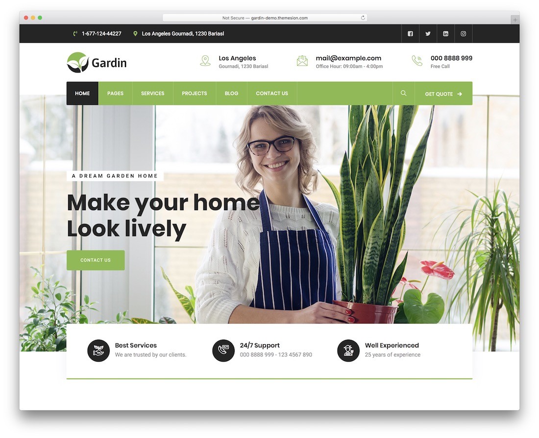 gardin 園藝 園林綠化 wordpress 主題