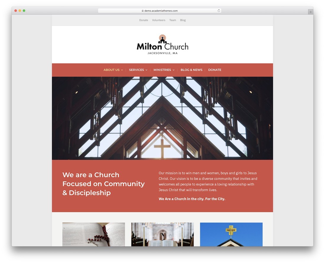 milton lite 免费教堂 wordpress 主题