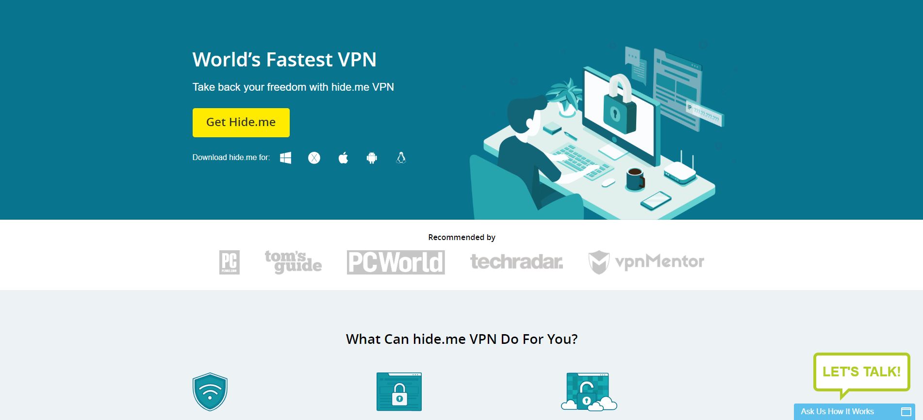 Hide.me - melhor vpn grátis