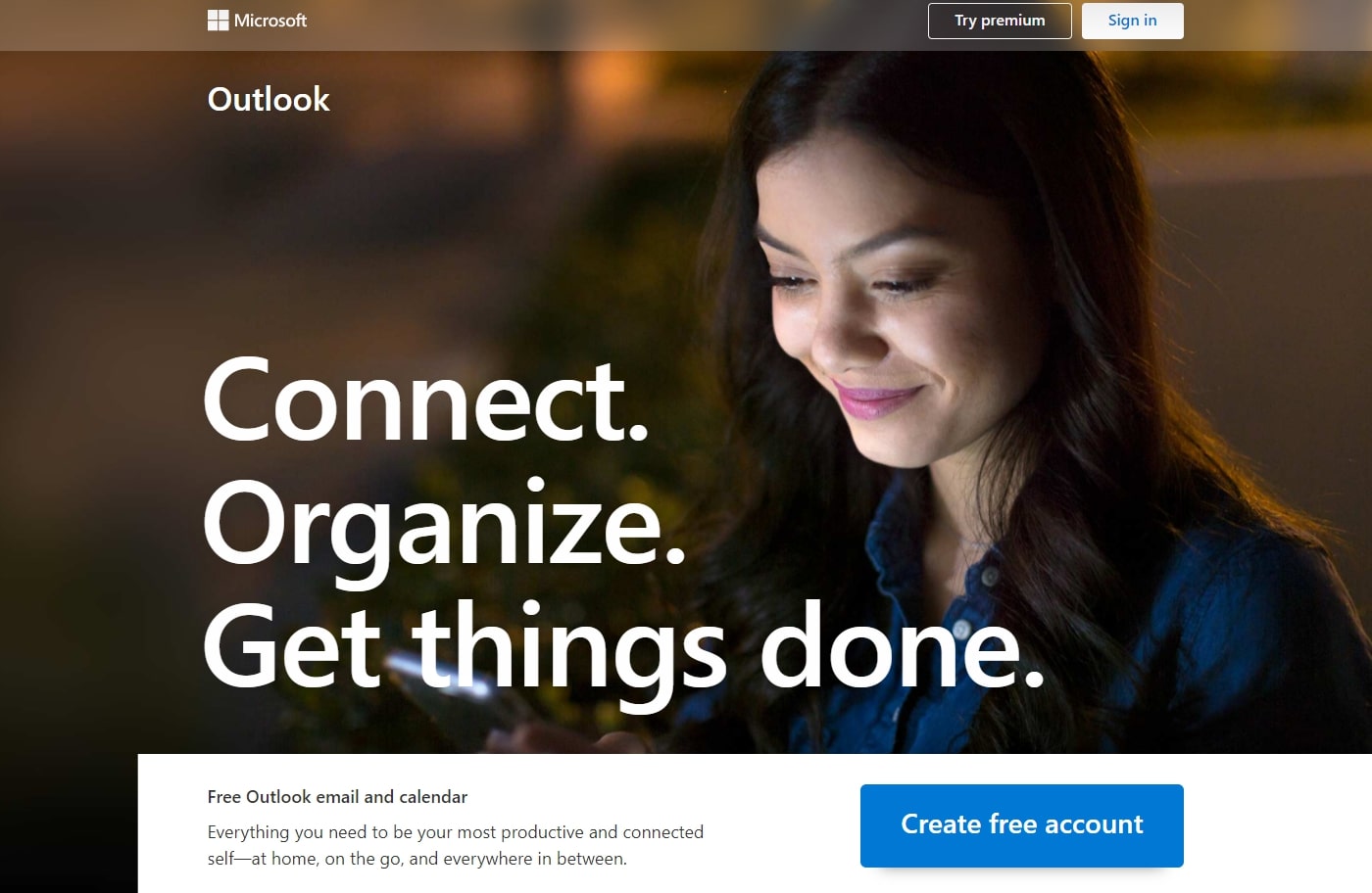 MicrosoftOutlookのホームページ