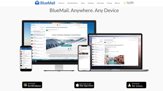 หน้าแรกของ BlueMail
