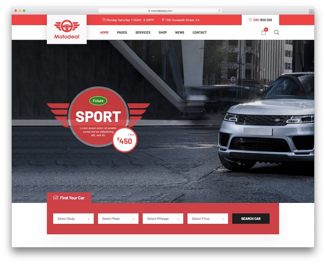 tema wordpress de revendedor de carros motodeal