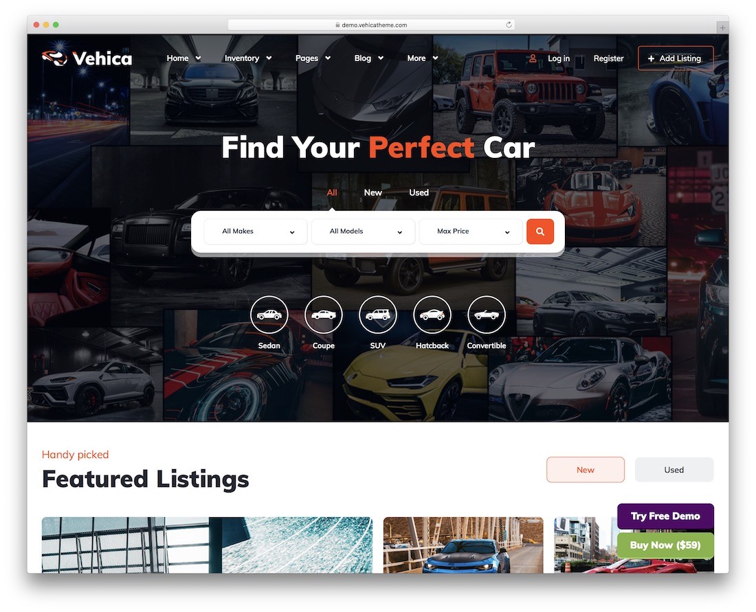 tema wordpress de negociante de carro vehica