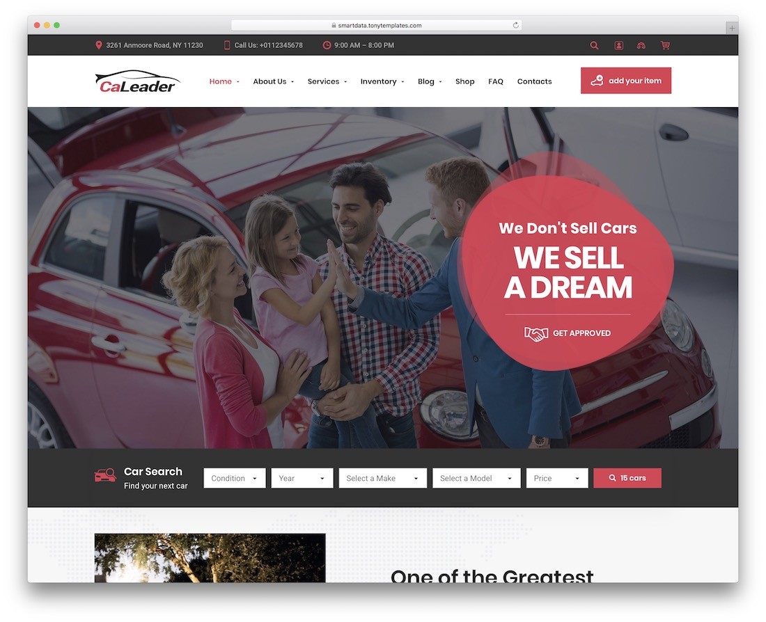 tema wordpress de revendedor de carros caleader