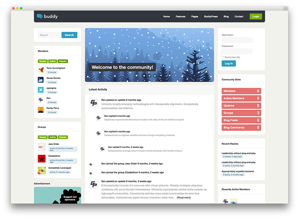 บัดดี้บัดดี้เพรส WordPress ธีม