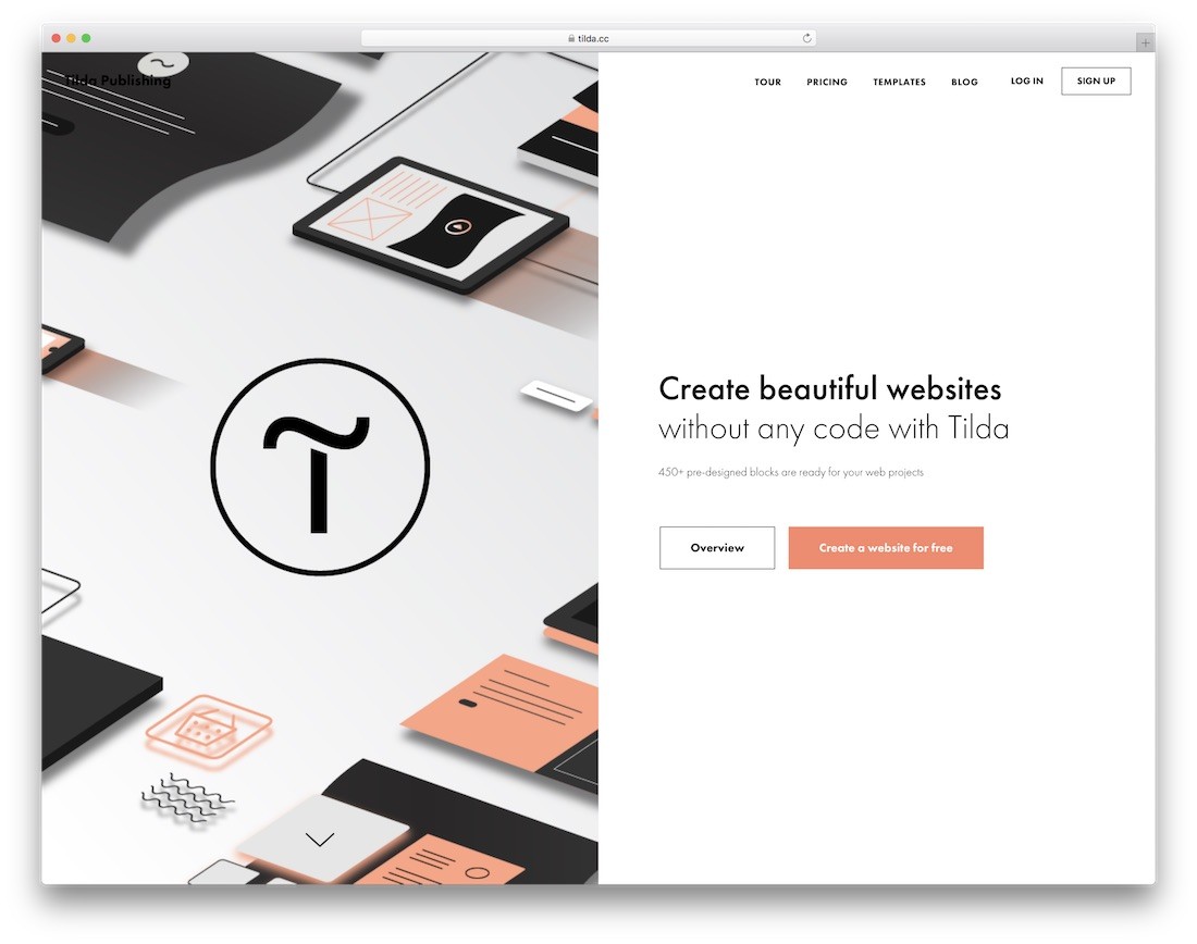 Creator de site-uri web tilda pentru firma de constructii