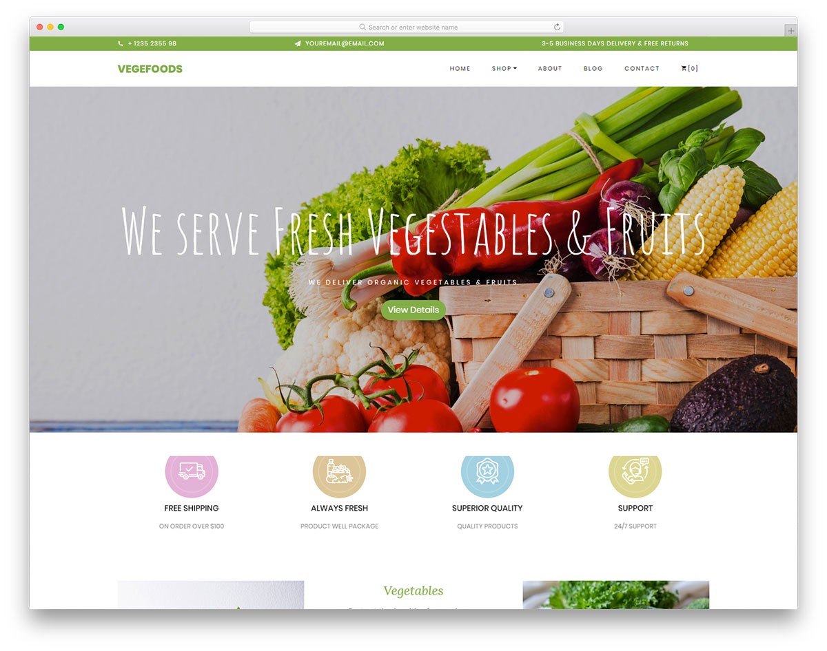 Șablon gratuit Vegefoods