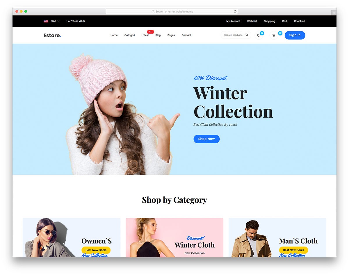 Șablon gratuit pentru magazinul electronic
