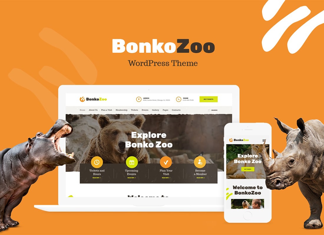 Bonko | Tema WordPress Safari & Kebun Binatang