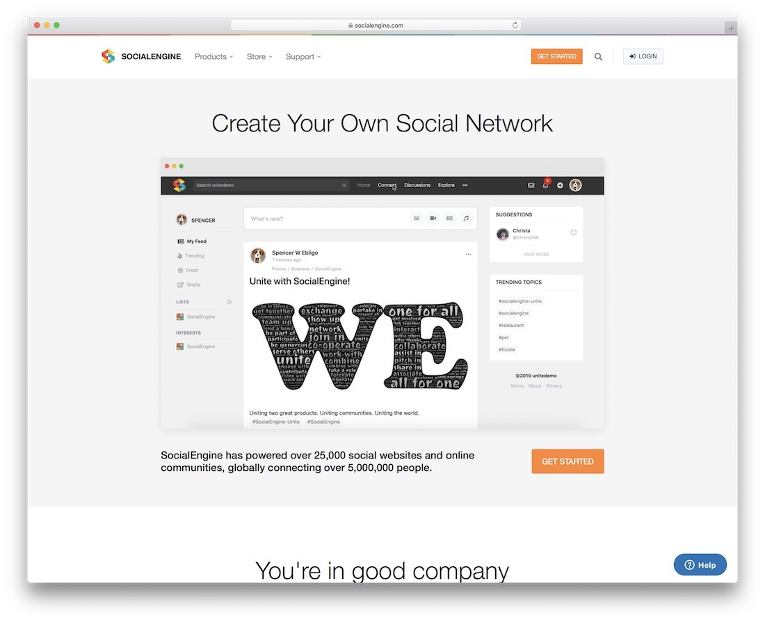 costruttore di siti Web della comunità di socialengine