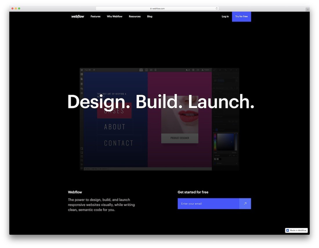 webflow en iyi kişisel web sitesi oluşturucu