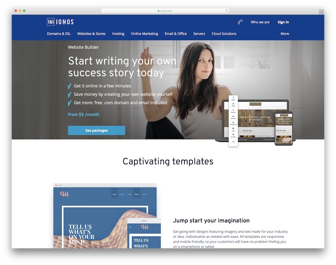 ionos kişisel web sitesi oluşturucu