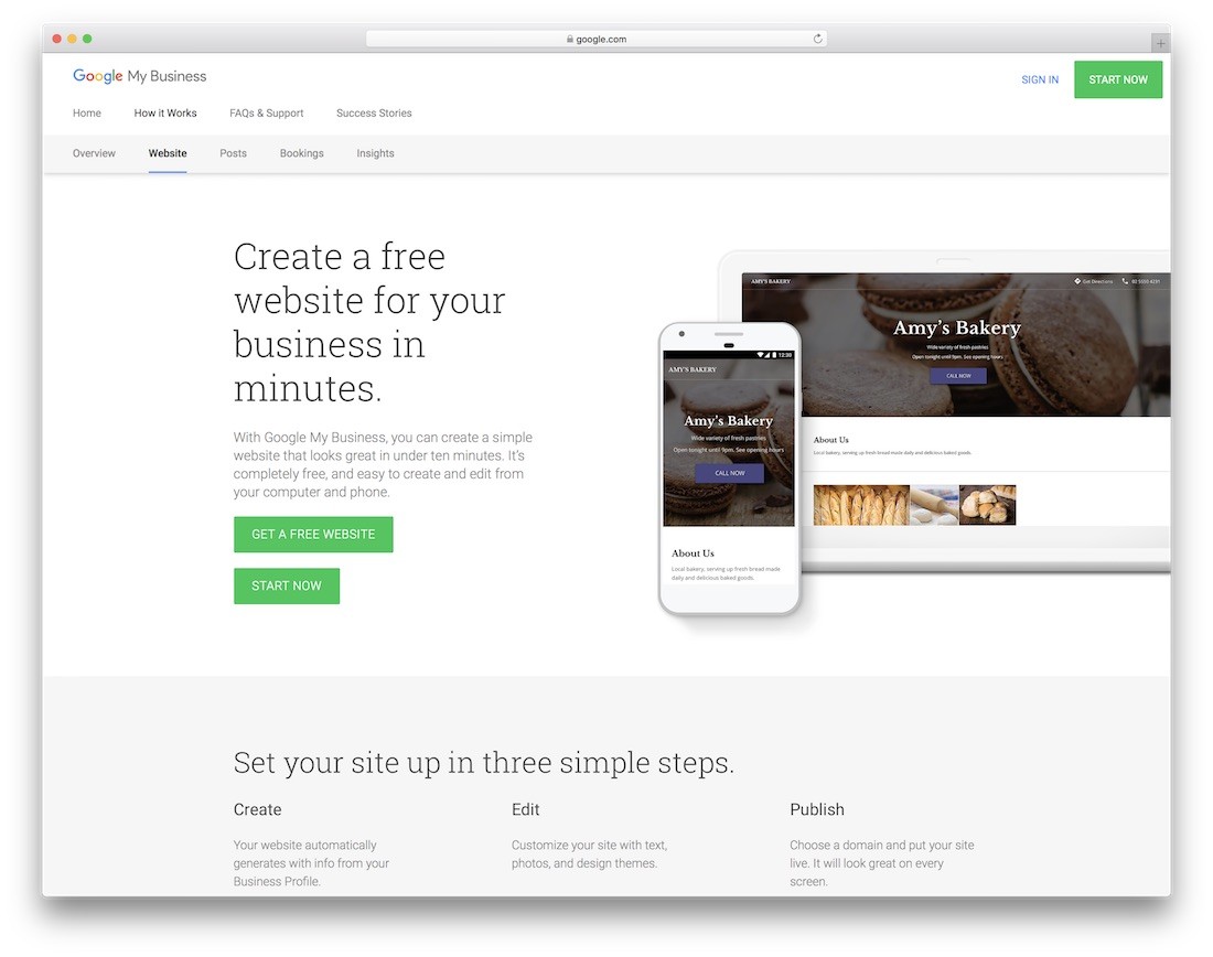 google my business costruttore di siti web per piccole imprese