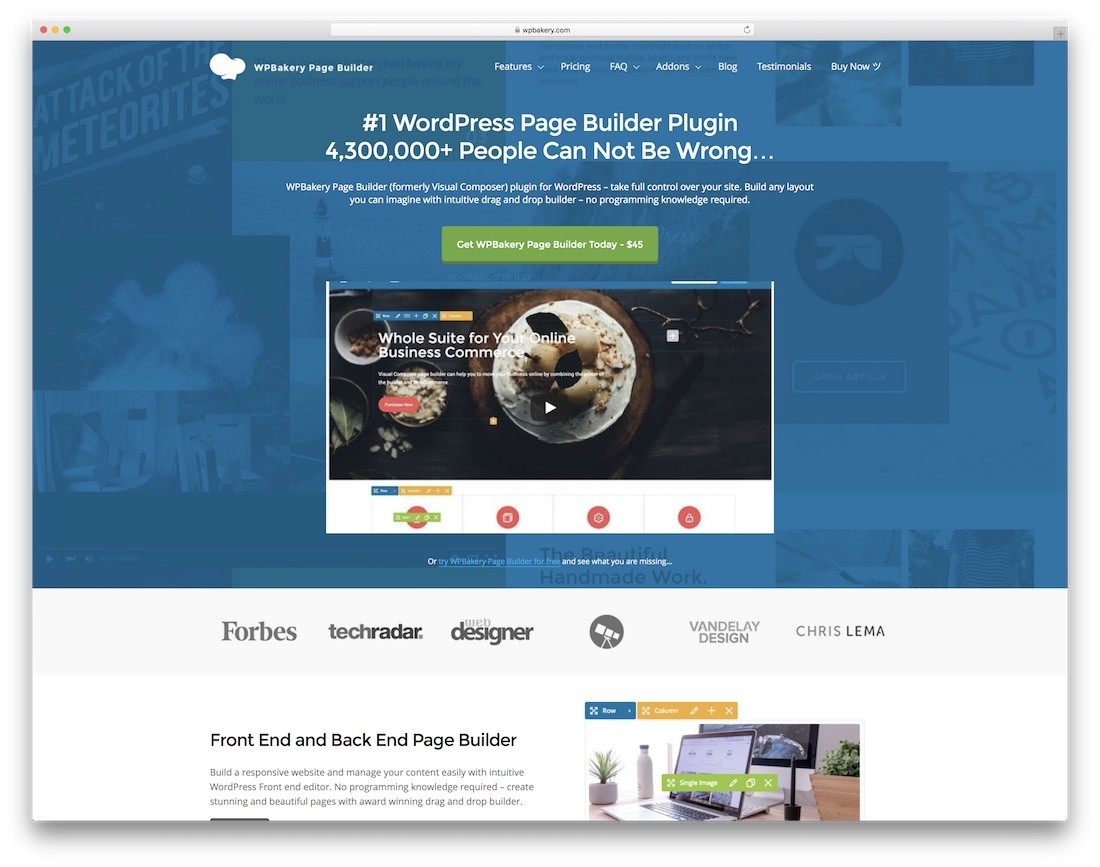 wpbakery miglior costruttore di siti Web per piccole imprese