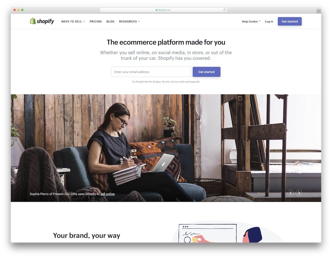 shopify miglior costruttore di siti web per piccole imprese