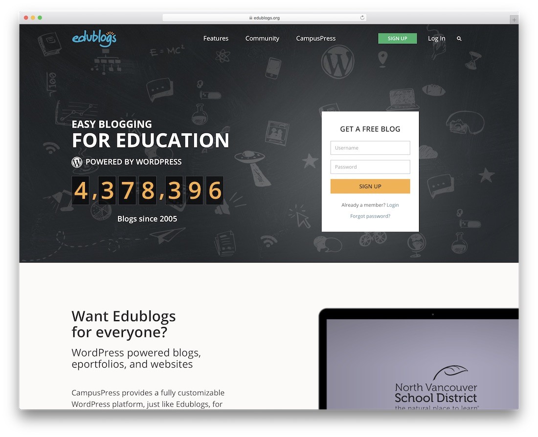 edublogs 学校和教师网站建设者