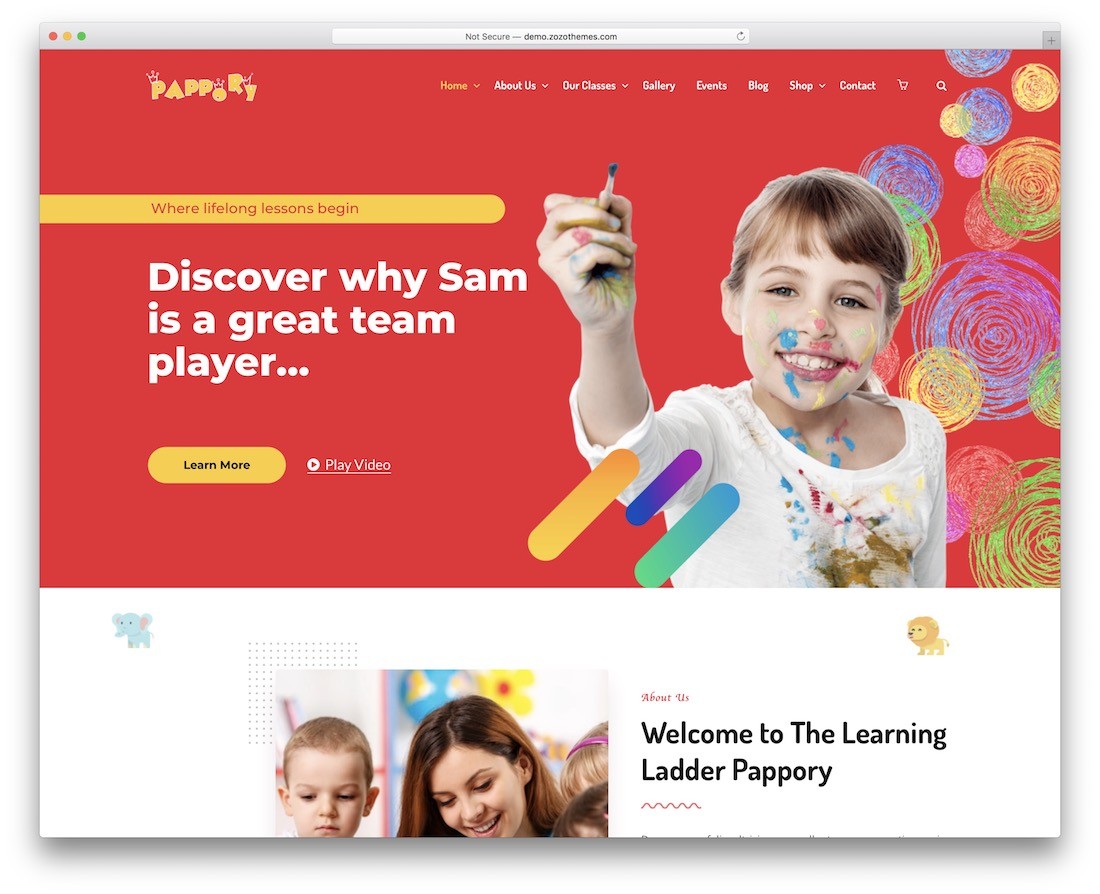 pappory 儿童 wordpress 主题