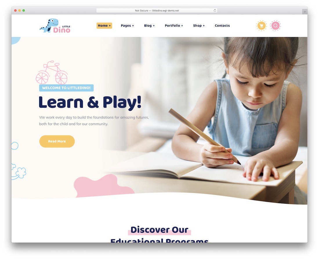 littledino 儿童 wordpress 主题