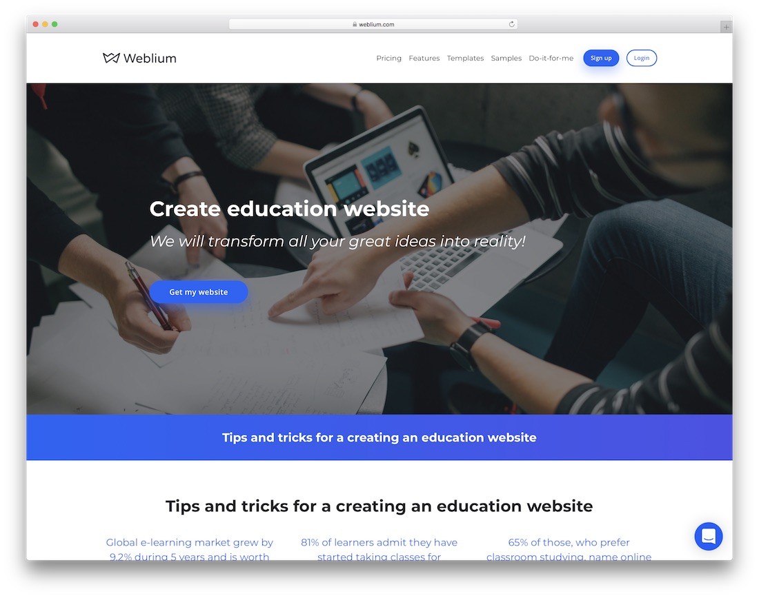 pembuat situs web pendidikan weblium
