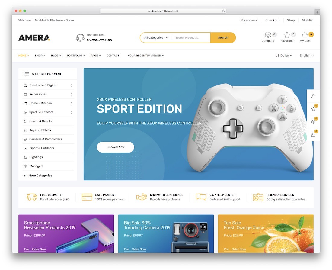 tema amera wordpress per la vendita di prodotti digitali
