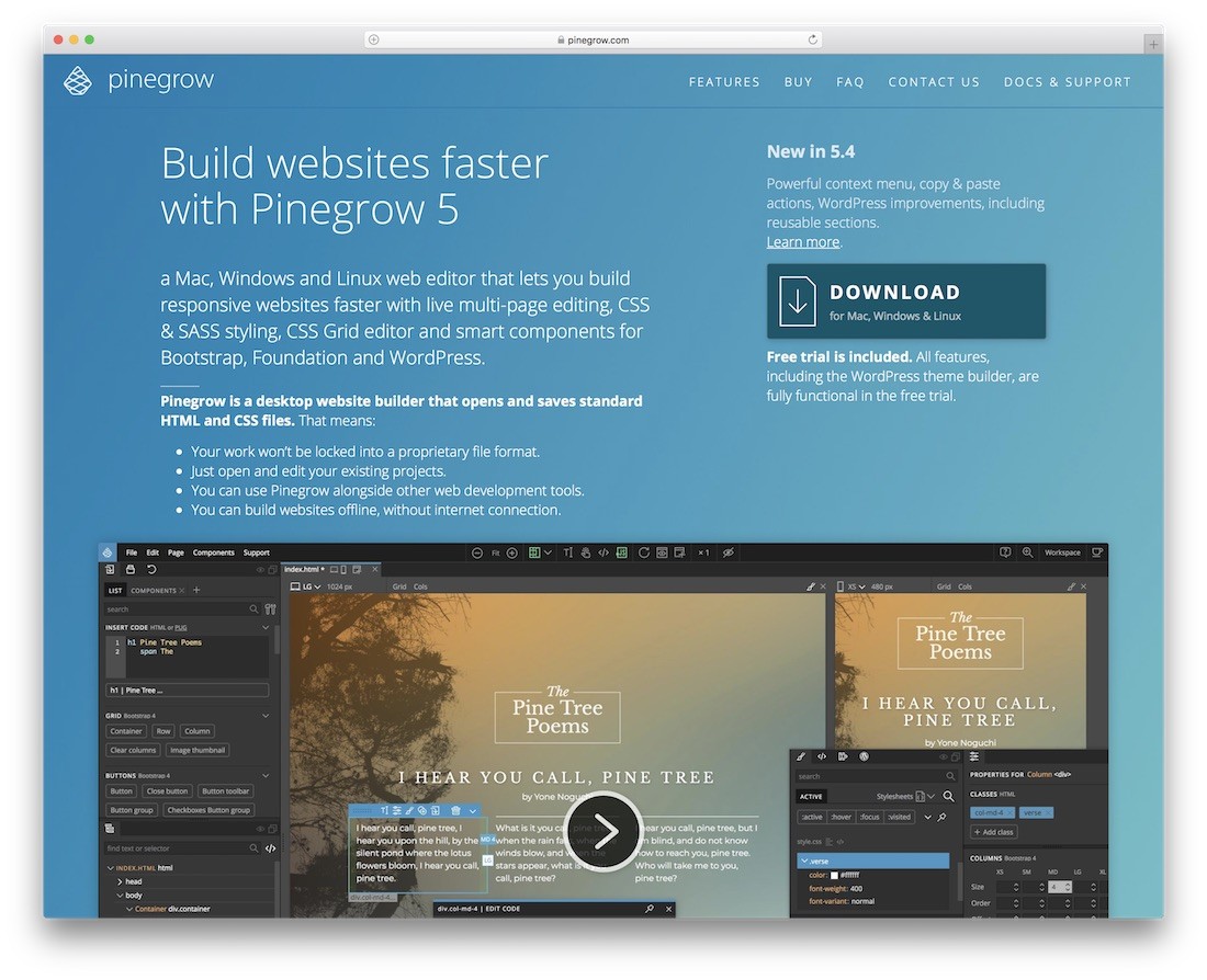pembuat situs web pinegrow untuk mac