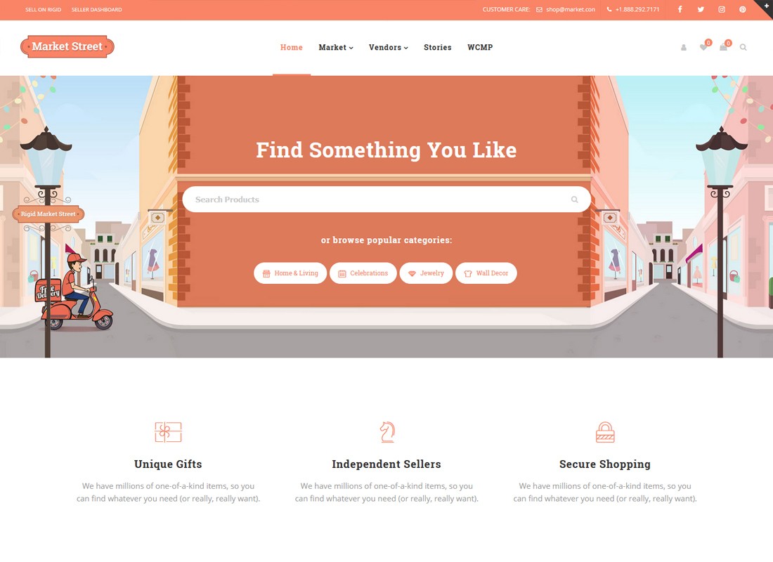 Rigid - 适用于增强型商店和多供应商市场的 WooCommerce 主题