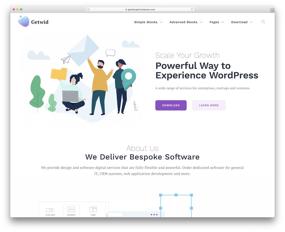 getwid base 免费平面设计 wordpress 主题